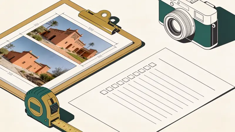On-site visitation dossier — measured photos and condition notes.